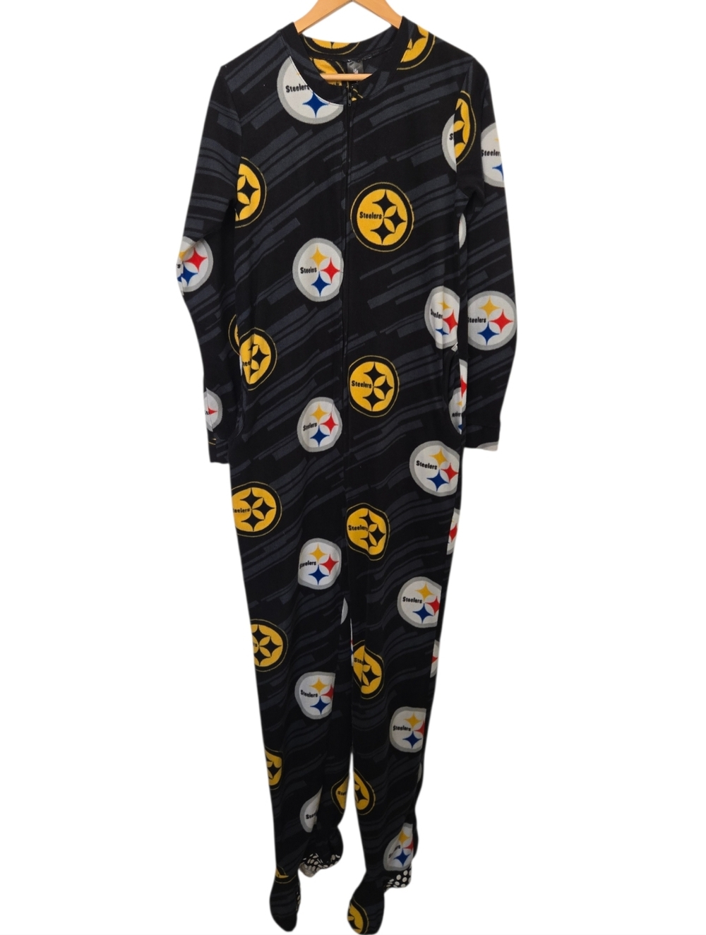 NFL Pittsburgh Steelers Fleece Onesie Footed Pajamas Small - Picture 1 of 6